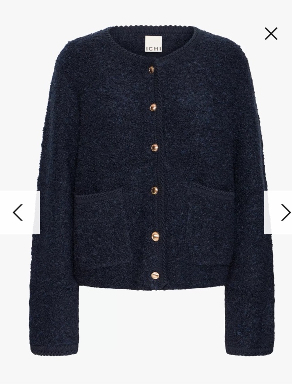 ICHI Cozy Cardigan with Gold Buttons